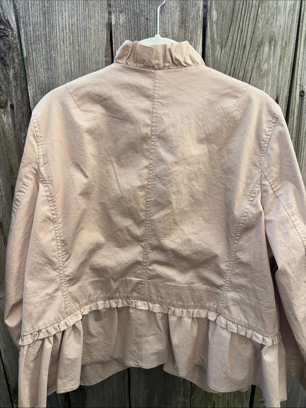 Crown & Ivy Curvy Feminine Ruffle Khaki Blazer Jacket Coat Plus Size 2X NWT - Picture 6 of 10